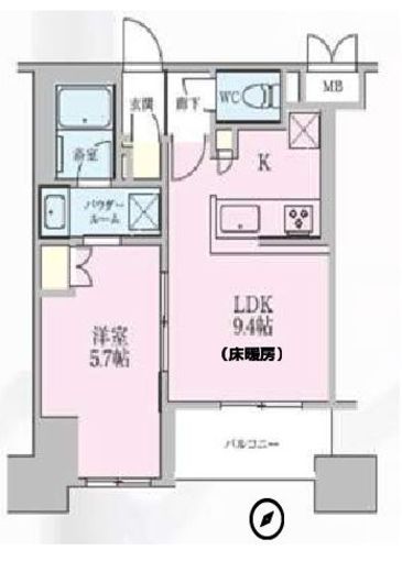 正金アパートメント入船　602号室　間取り