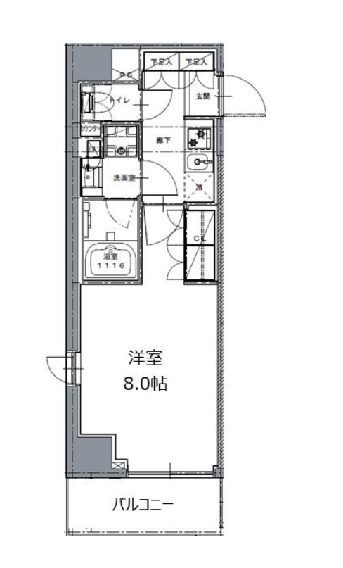 レジディア白金高輪Ⅱ　401号室　間取り