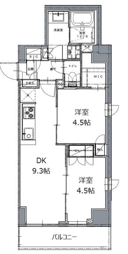レジディア白金高輪Ⅱ　303号室　間取り