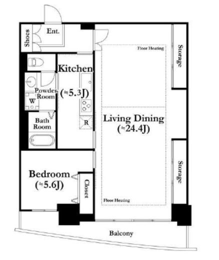 河田町ガーデン　1-2906号室　間取り