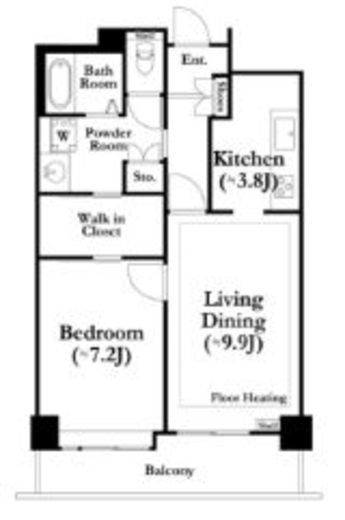 河田町ガーデン　4-803号室　間取り