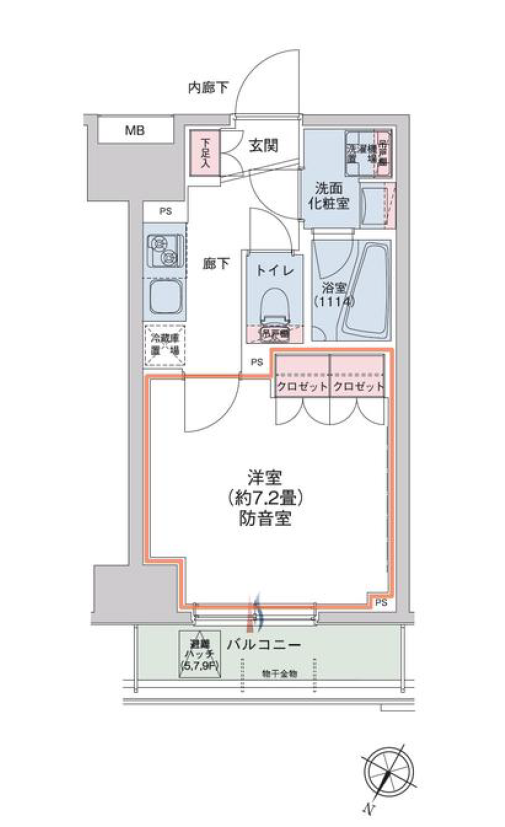 HTアジール芝浦　403号室　間取り