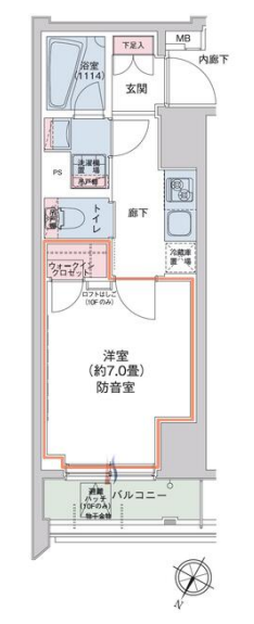 HTアジール芝浦　801号室　間取り