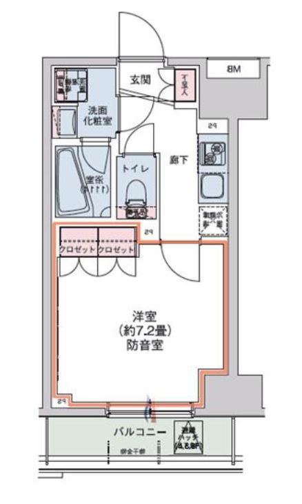 HTアジール芝浦　1002号室　間取り