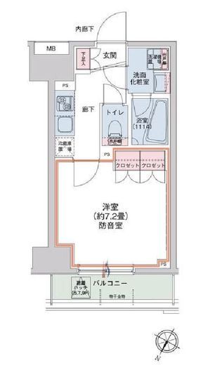HTアジール芝浦　303号室　間取り