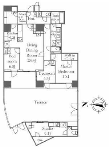 三田ガーデンヒルズ EAST HILL　1F1号室　間取り