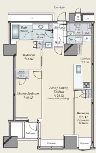 三田ガーデンヒルズ EAST HILL　1205号室　間取り