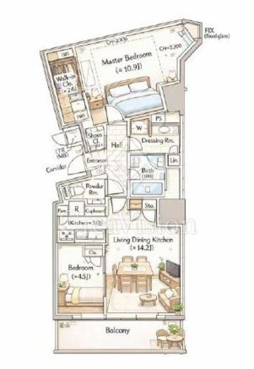 三田ガーデンヒルズ EAST HILL　6F2号室　間取り