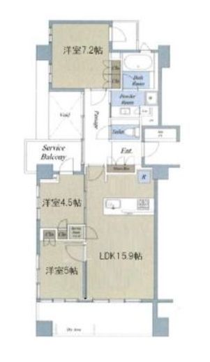 プラウド赤坂　801号室　間取り