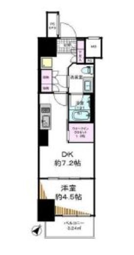 ザ・パークワンズ渋谷本町　401号室　間取り