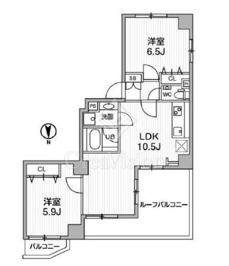 リテラス中目黒　402号室　間取り