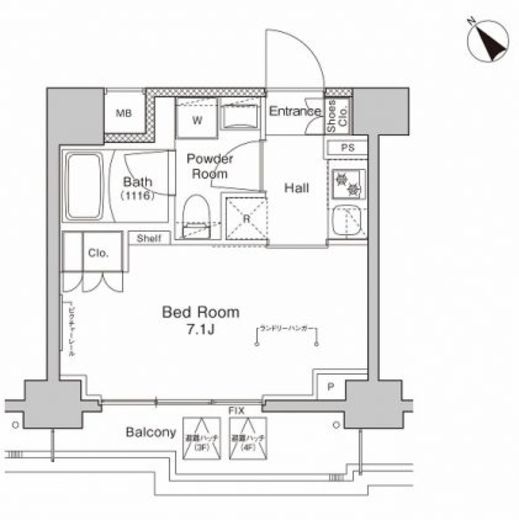 プラウドフラット戸越公園　207号室　間取り