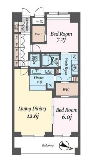 パシフィックレジデンス目黒本町　206号室　間取り