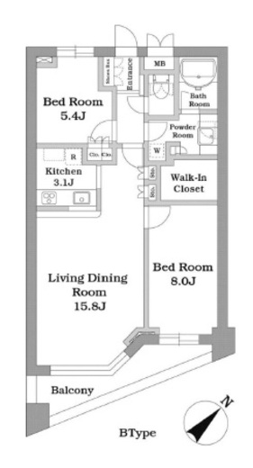 パシフィックレジデンス目黒本町　402号室　間取り