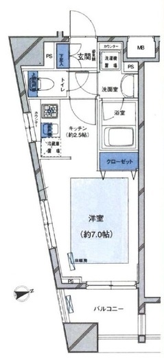 パレステュディオ九段北の丸　206号室　間取り