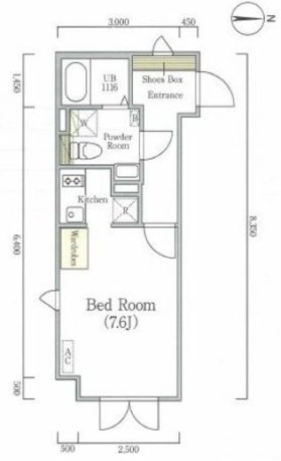 ラピス南麻布　505号室　間取り