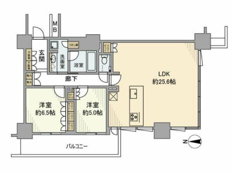 プライムパークス品川シーサイドザ・タワー　9F号室　間取り