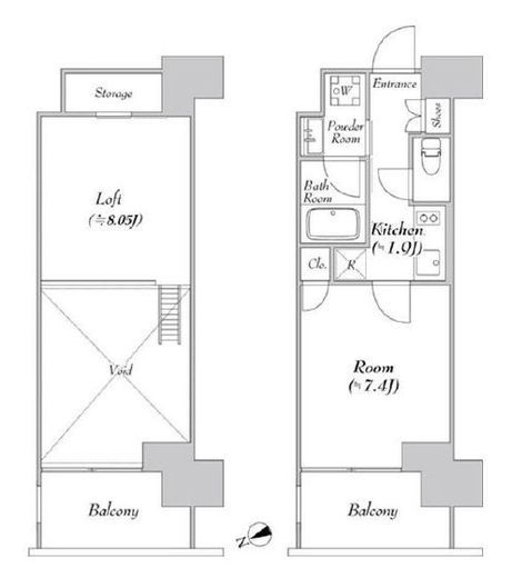 カナルフロント芝浦　1107号室　間取り