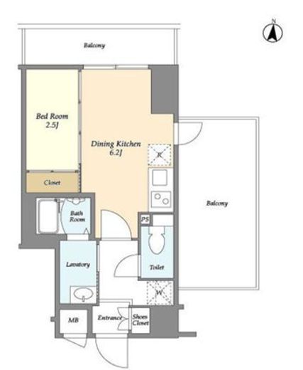 ラティエラ都立大学　501号室　間取り
