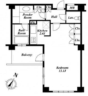 プラチナコート広尾　403号室　間取り