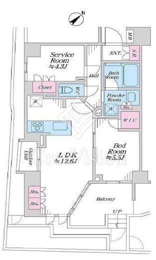 オープンレジデンシア代官山ザ・ハウス　104号室　間取り