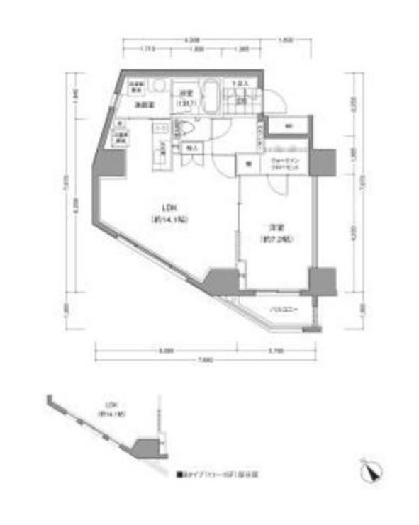 JP noie 三田　1401号室　間取り