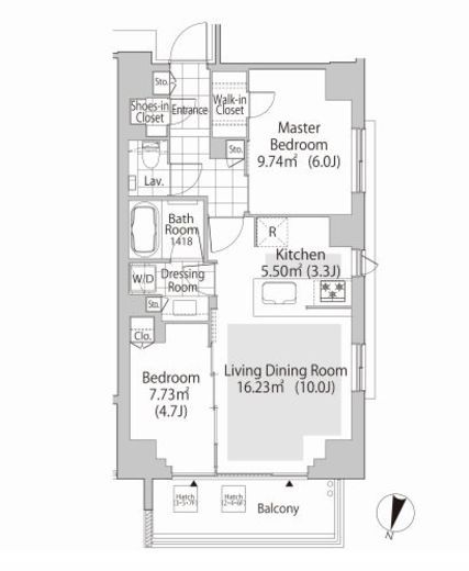 パークフラッツ渋谷神山町　302号室　間取り