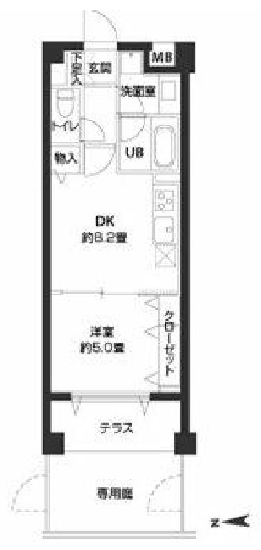 カスタリア自由が丘　106号室　間取り