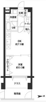 カスタリア自由が丘　103号室　間取り