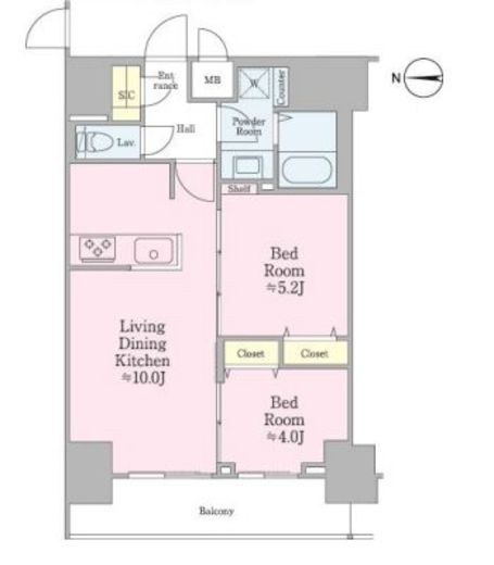 クロスレジデンス飯田橋　1304号室　間取り