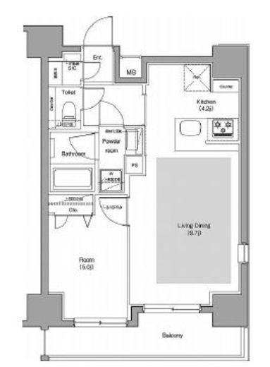 プレミアムキューブ品川戸越DEUX　1003号室　間取り