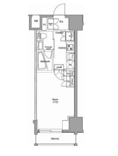 プレミアムキューブ品川戸越DEUX　1102号室　間取り