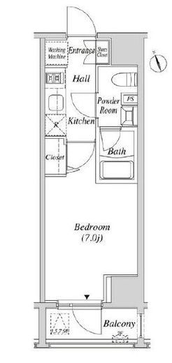 カーサスプレンディッド虎ノ門　1102号室　間取り