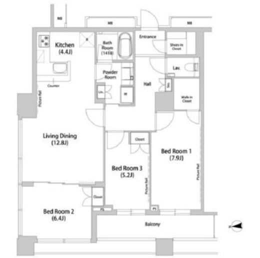品川ハートビュータワー　2402号室　間取り