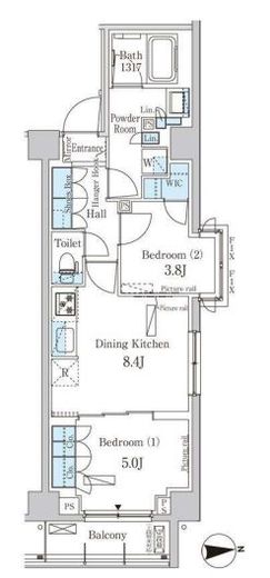 パークアクシス市谷加賀町　209号室　間取り