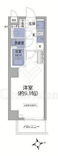 エクセローザ芝公園　201号室　間取り