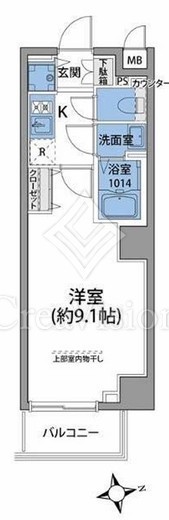 エクセローザ芝公園　602号室　間取り