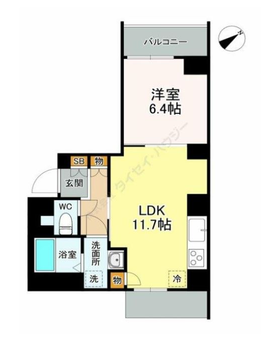 LASA戸越Ⅰ　108号室　間取り