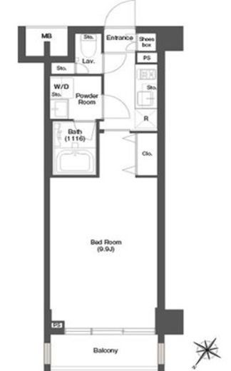 ディームス目黒行人坂　207号室　間取り