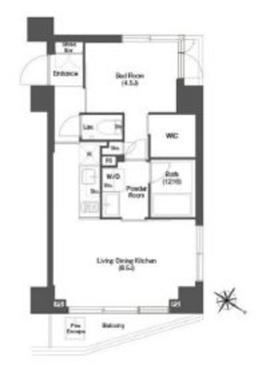 ディームス目黒行人坂　303号室　間取り