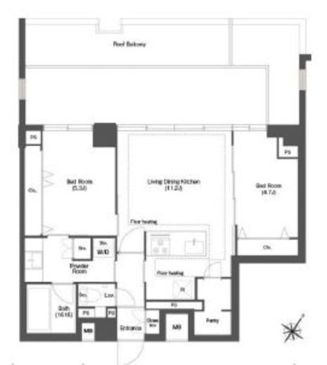 ディームス目黒行人坂　503号室　間取り