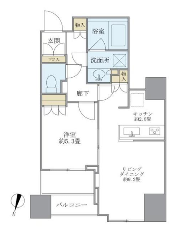大崎ウエストシティタワーズ　W614号室　間取り