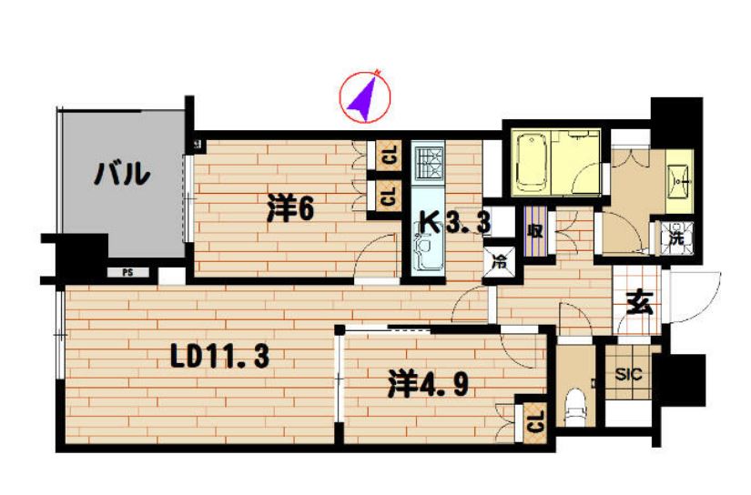 大崎ウエストシティタワーズ　1617号室　間取り