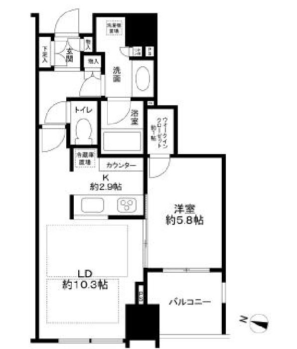 大崎ウエストシティタワーズ　1516号室　間取り