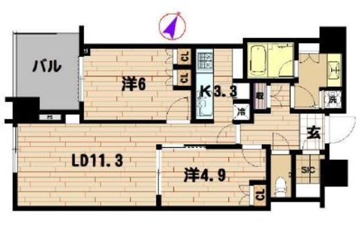 大崎ウエストシティタワーズ ウエスト　1617号室　間取り