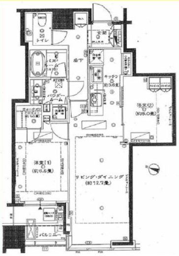 大崎ウエストシティタワーズ ウエスト　3614号室　間取り