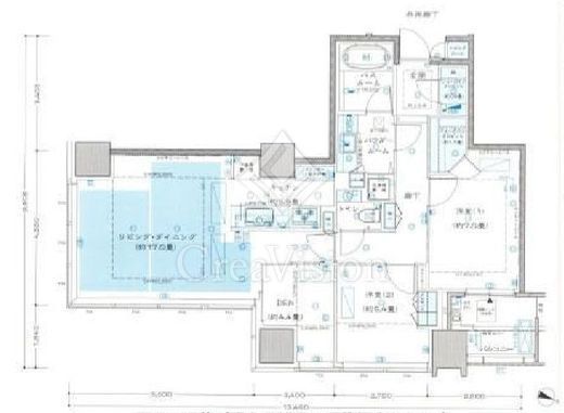 大崎ウエストシティタワーズ ウエスト　37F2号室　間取り
