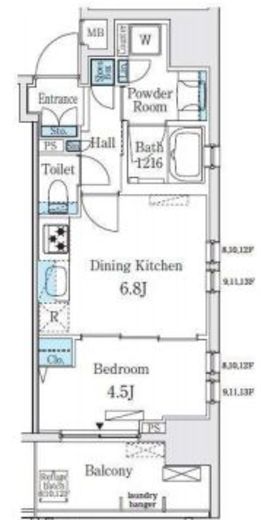 レジディア大手町北　1201号室　間取り