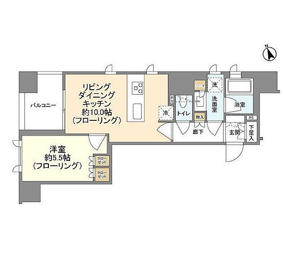 グリーンパーク中央湊　603号室　間取り