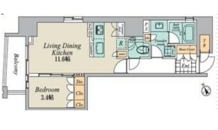 クレストコート清澄庭園　501号室　間取り